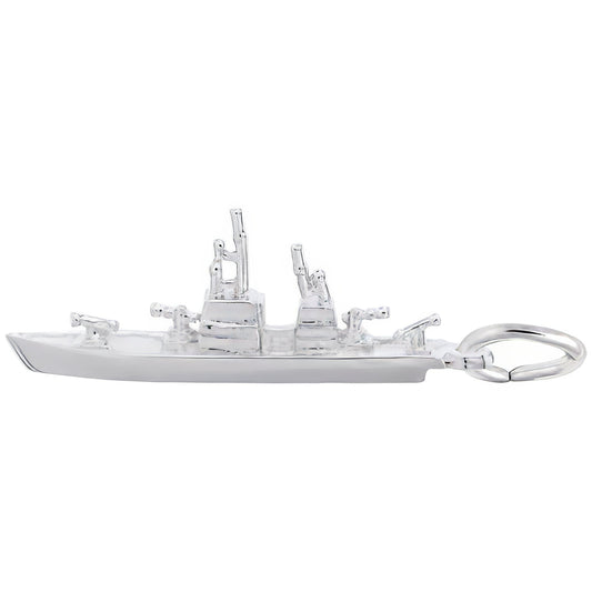 Naval Ship Charm - Metal - Sterling Silver