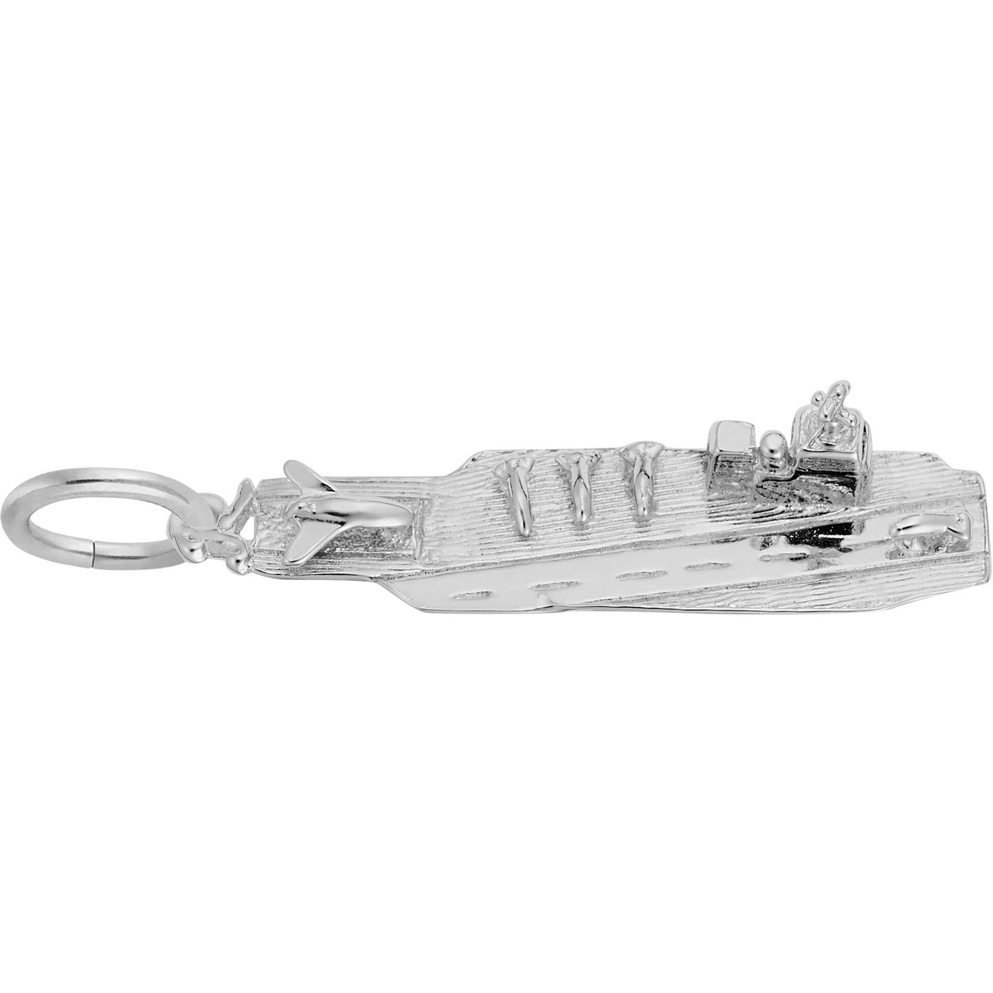 Aircraft Carrier Charm - Metal - Sterling Silver