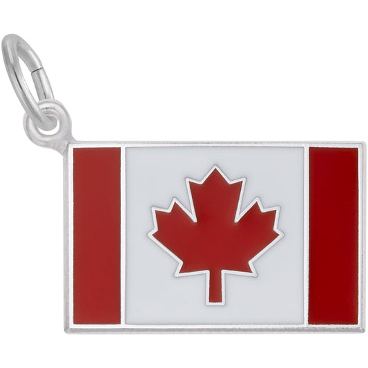 Sterling Silver Canadian Flag Charm - 11mm x 18mm