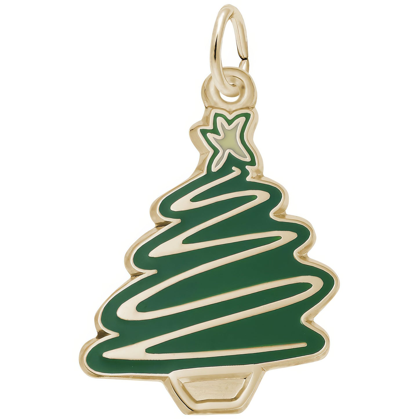 Sterling Silver Christmas Tree Charm - 19mm x 15mm