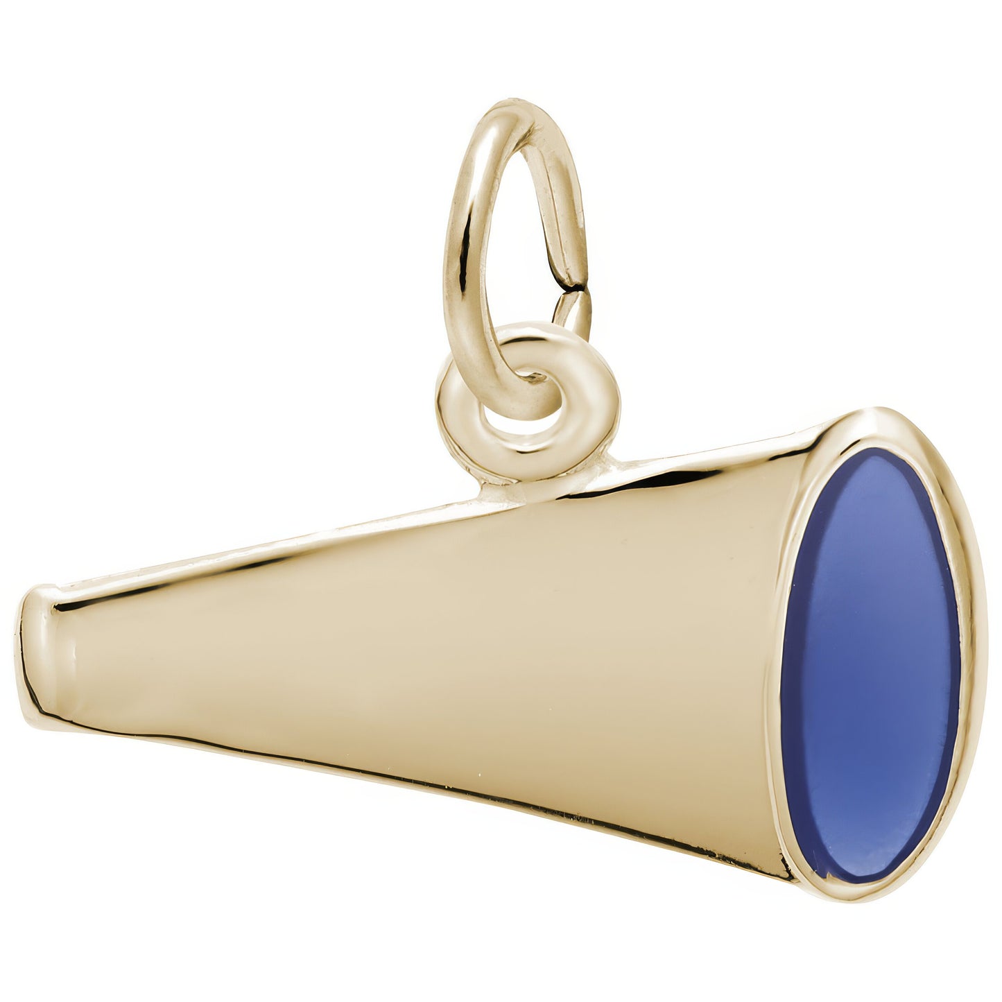 Flat Painted Megaphone Charm w/Blue Enamel - Metal - Sterling Silver