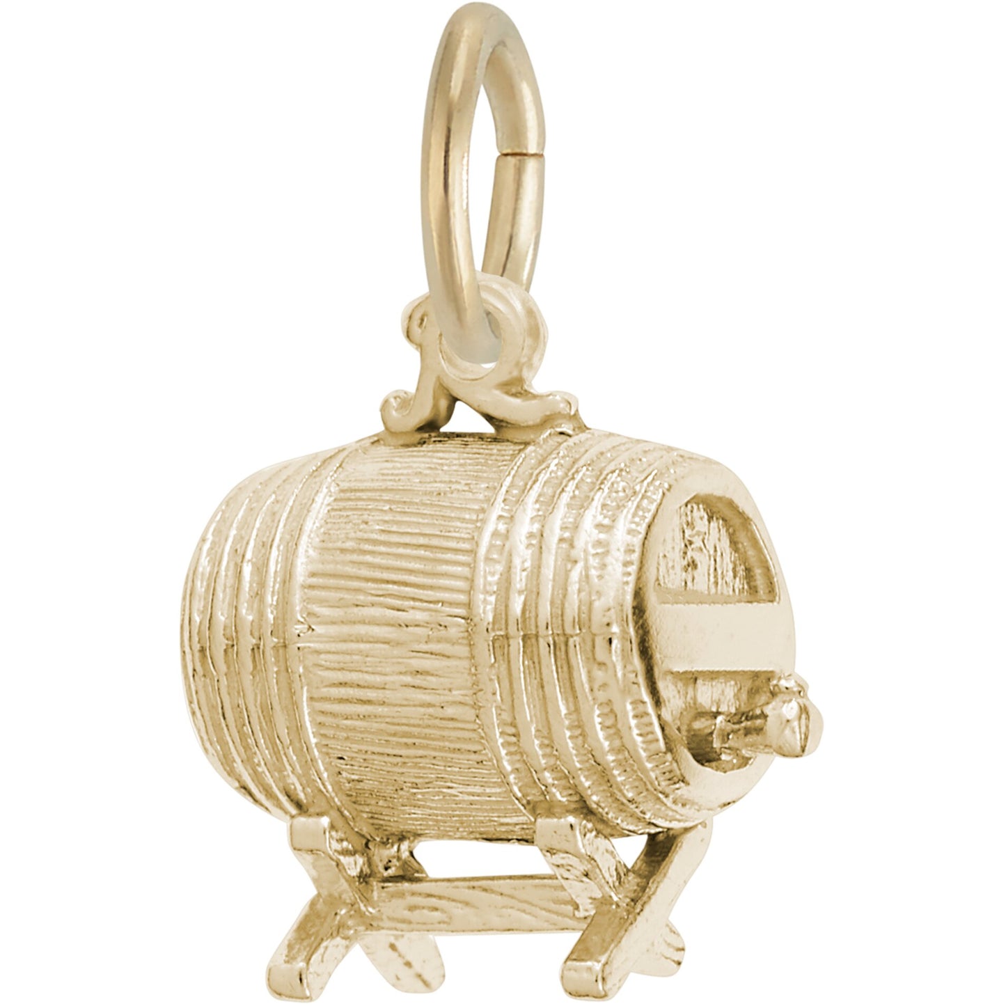 Barrel Keg Charm - Metal - Sterling Silver