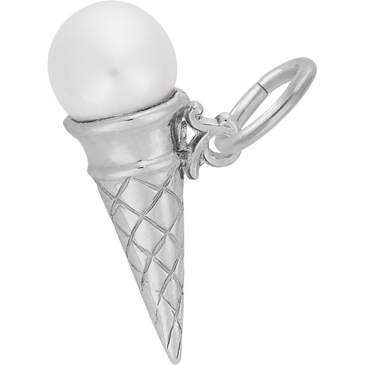 Sterling Silver Ice Cream Cone Charm