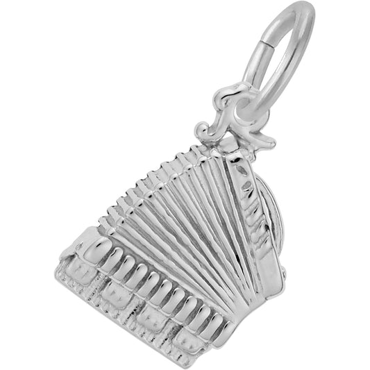 Accordion Charm - Metal - Sterling Silver