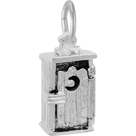 Outhouse Charm - Metal - Sterling Silver
