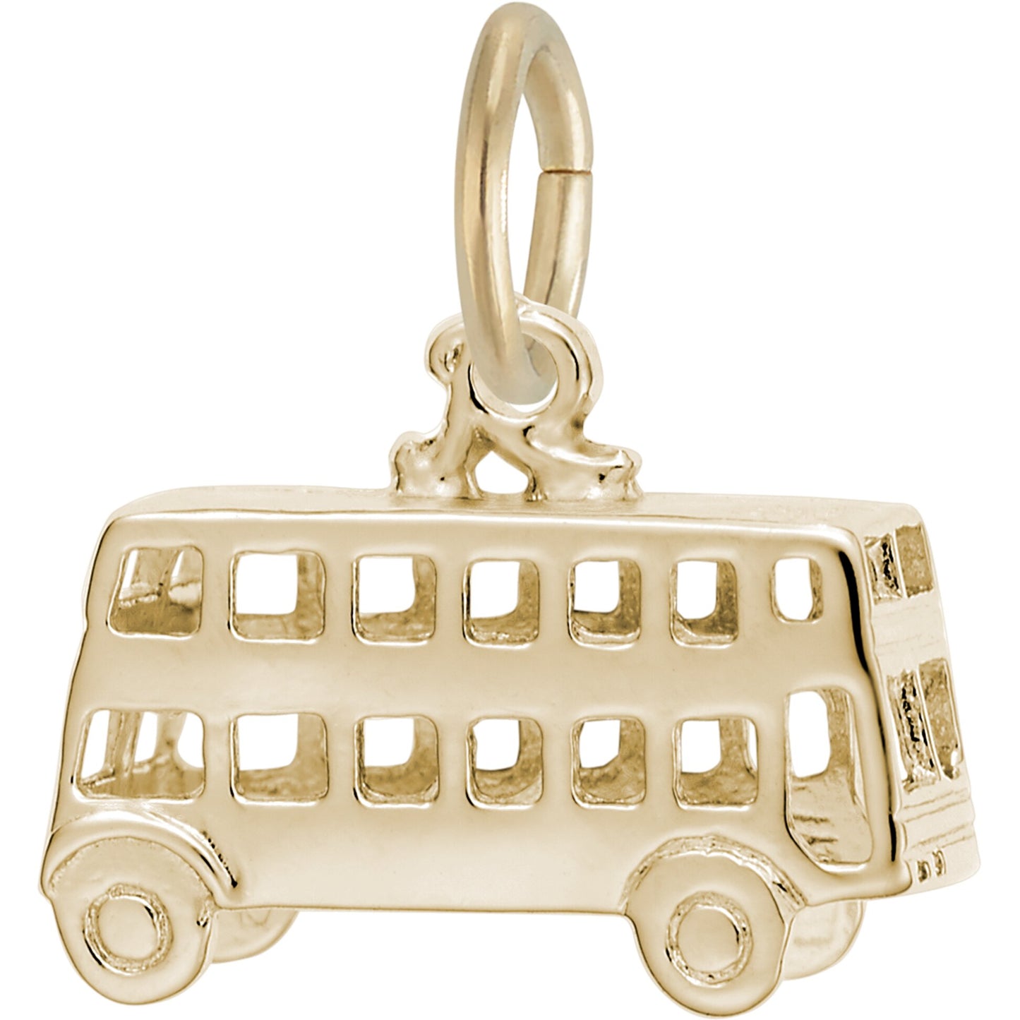 Double Decker Bus Charm - Metal - Sterling Silver