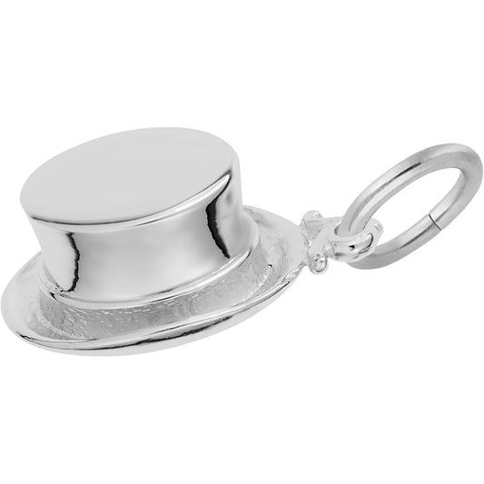 Top Hat Charm - Metal - Sterling Silver