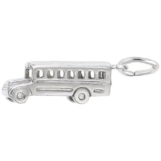Sterling Silver School Bus Charm - 6mm x 18mm