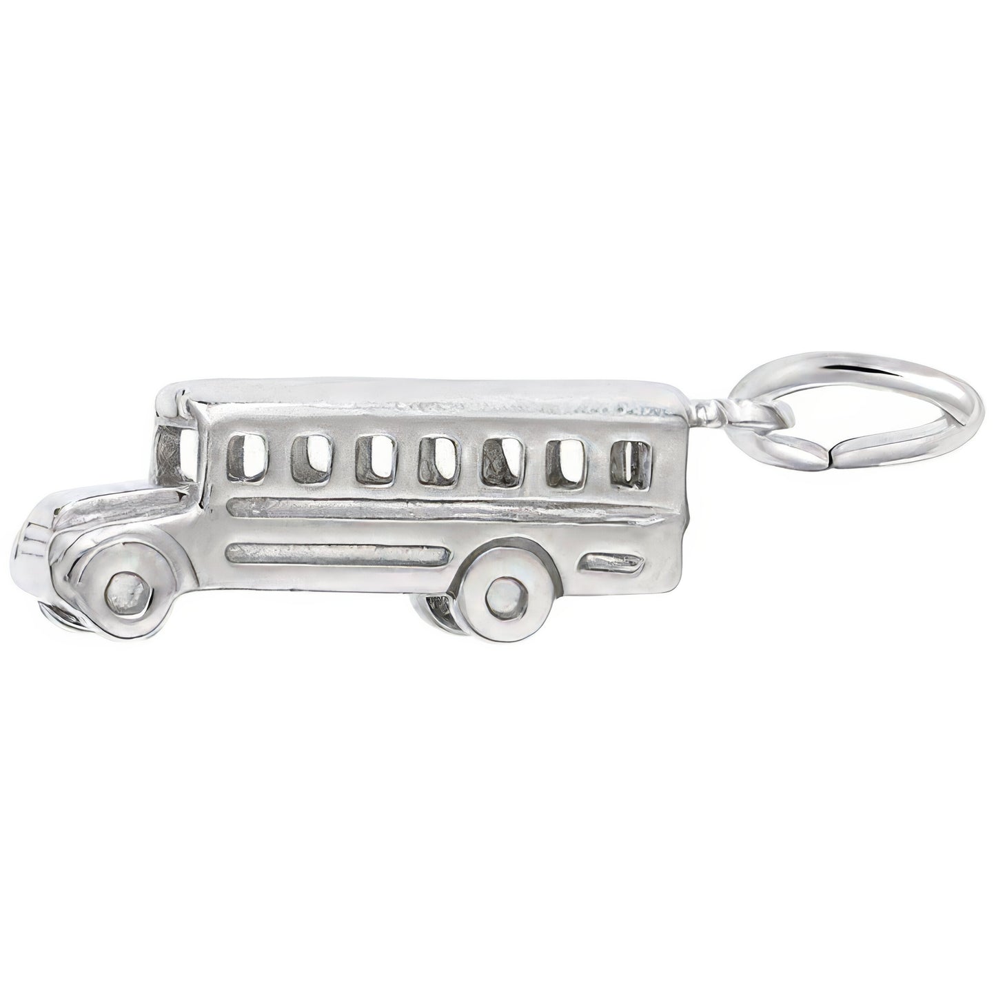 Sterling Silver School Bus Charm - 6mm x 18mm