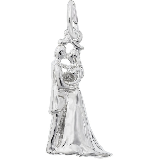 Sterling Silver Bride & Groom Charm - 17mm x 10mm