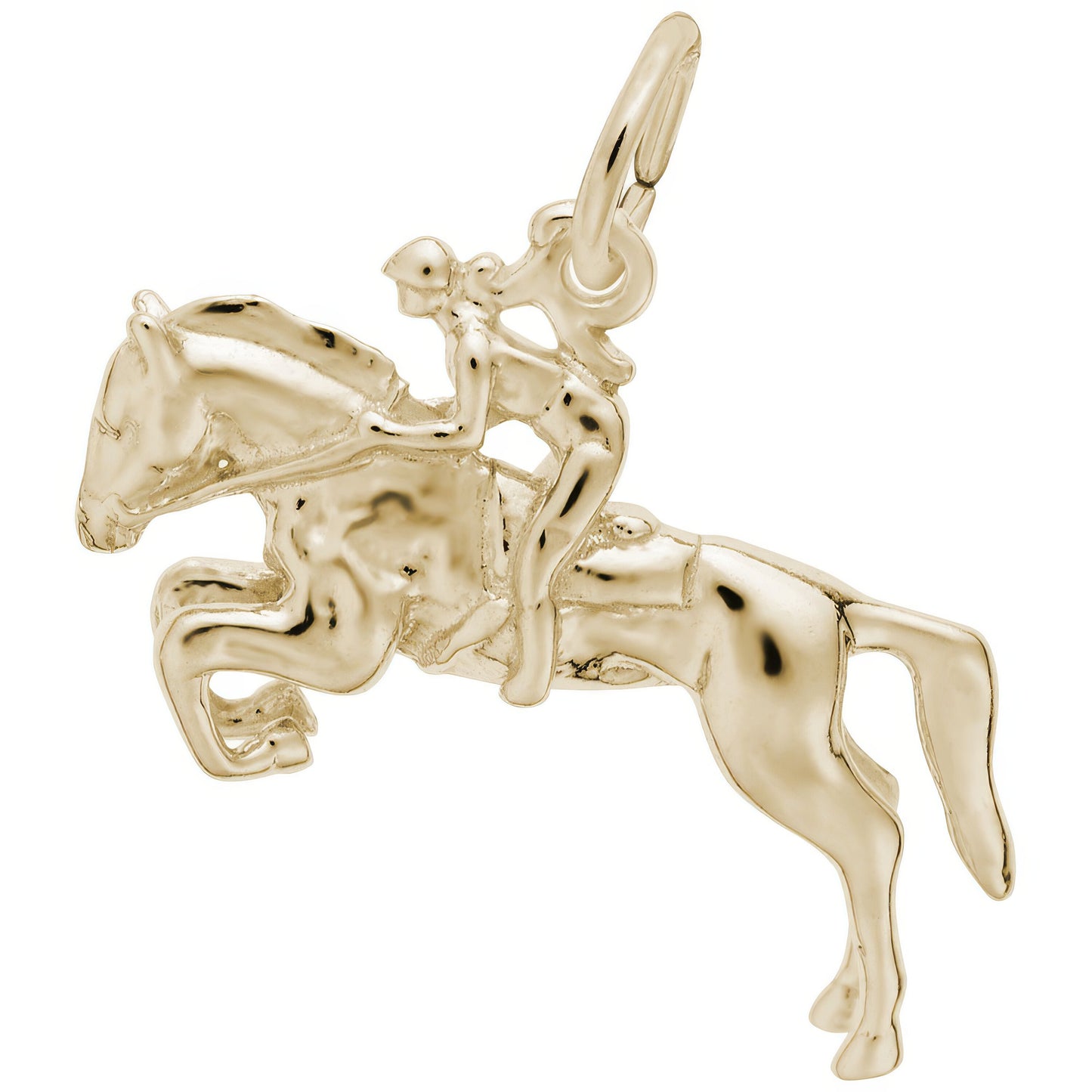 Sterling Silver Horse And Rider Charm - 13mm x 22mm