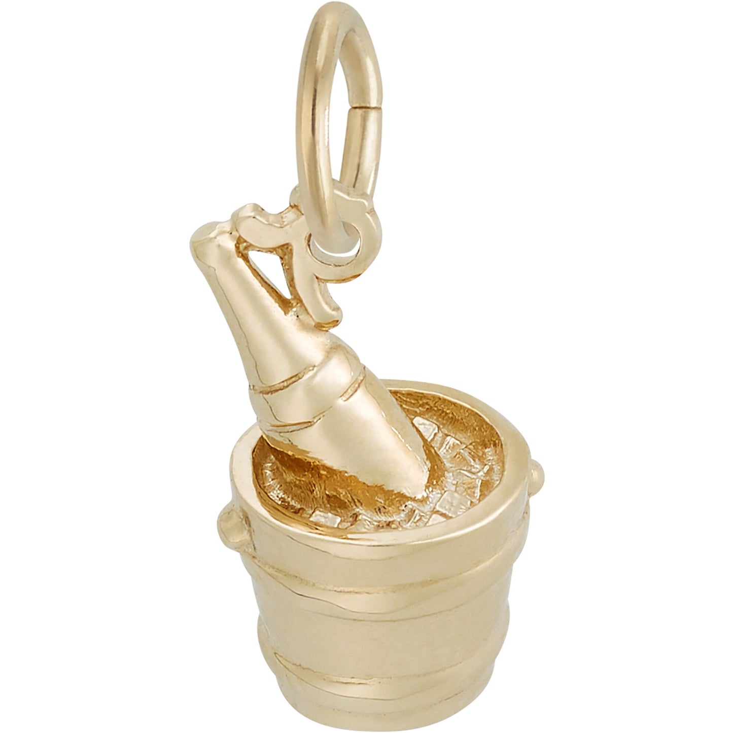 Champagne Bucket Charm - Metal - Sterling Silver