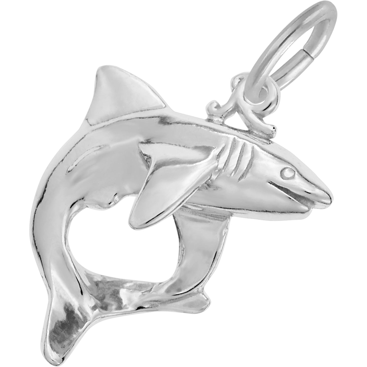 Sterling Silver Shark Charm - 11mm x 16mm