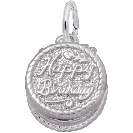 Sterling Silver Happy Birthday Cake Charm
