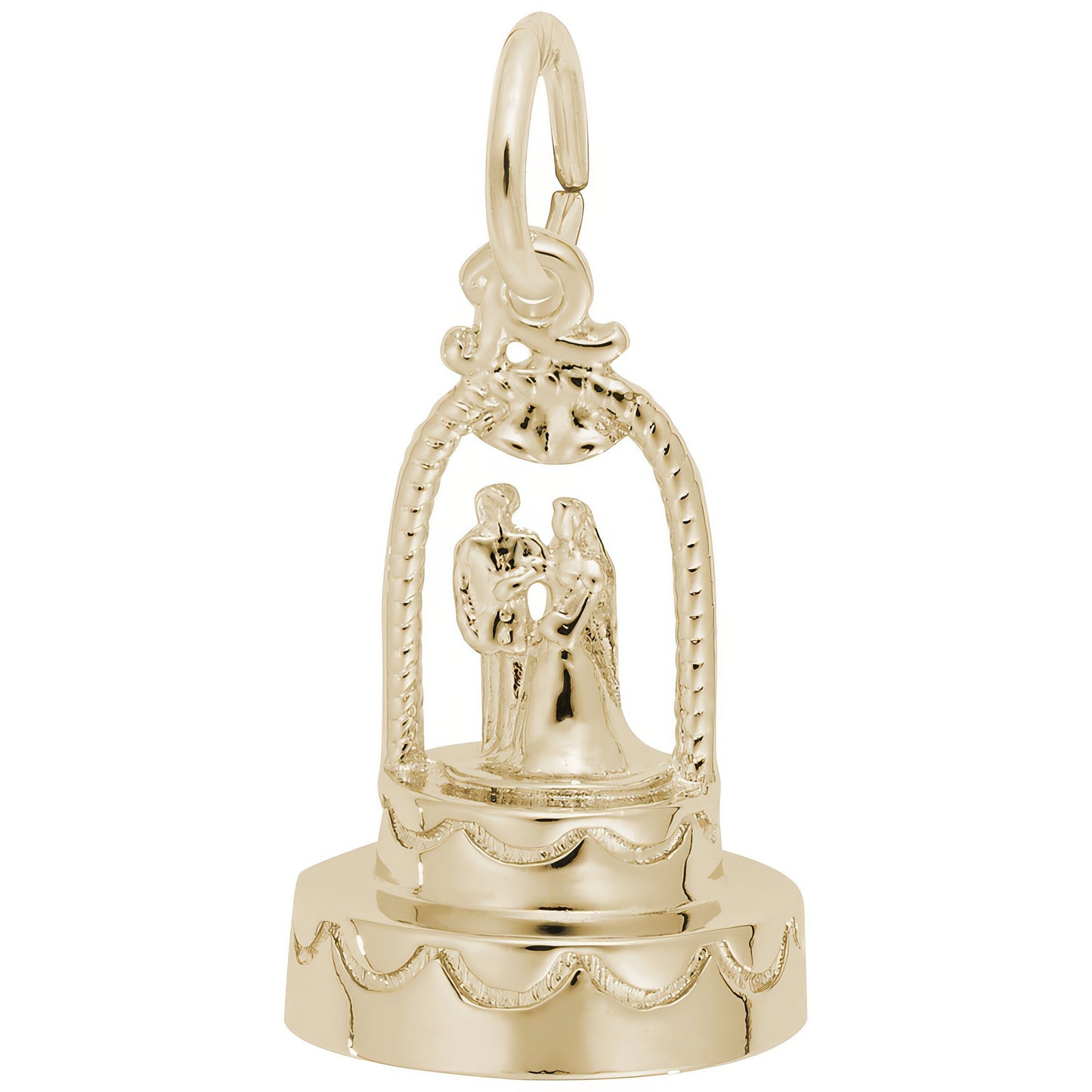 Sterling Silver Wedding Cake Charm - 16mm x 12mm
