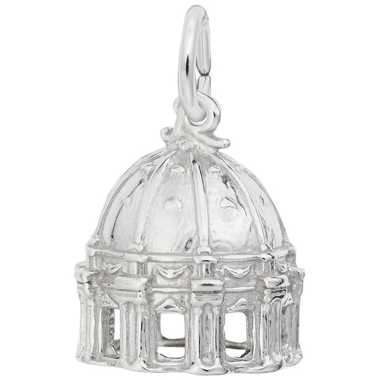 Sterling Silver St. Pete Basilica Charm - 12mm x 13mm