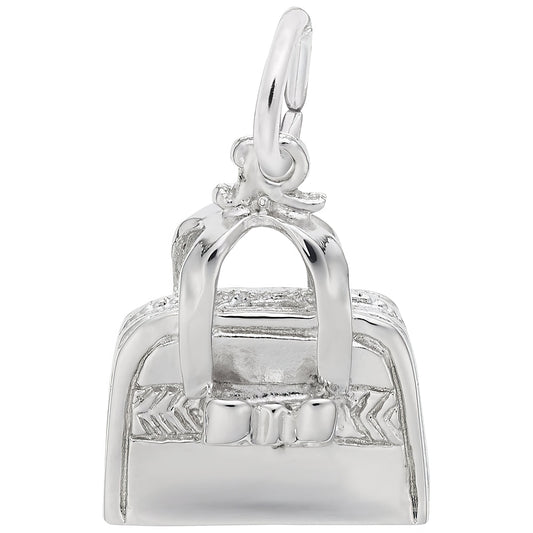 Hand Bag Purse Charm - Metal - Sterling Silver