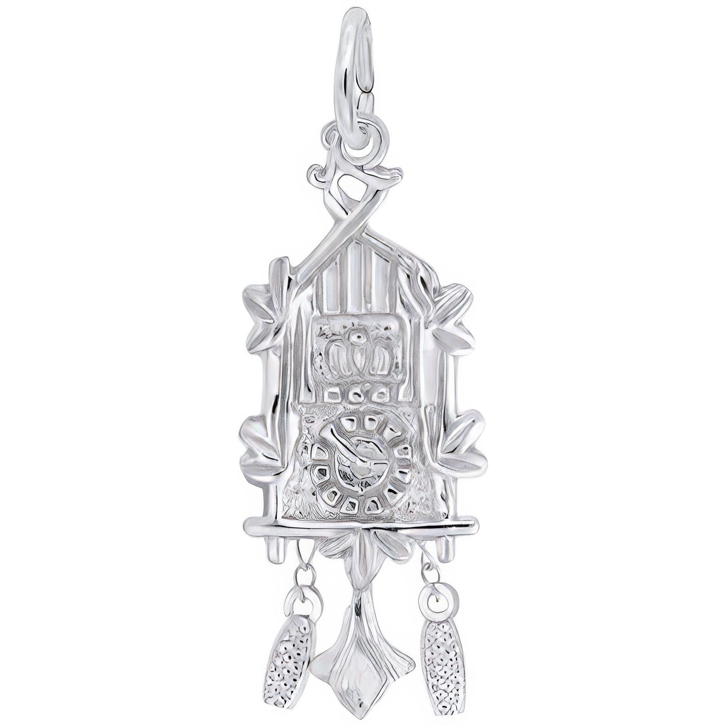 Cuckoo Clock Charm - Metal - Sterling Silver