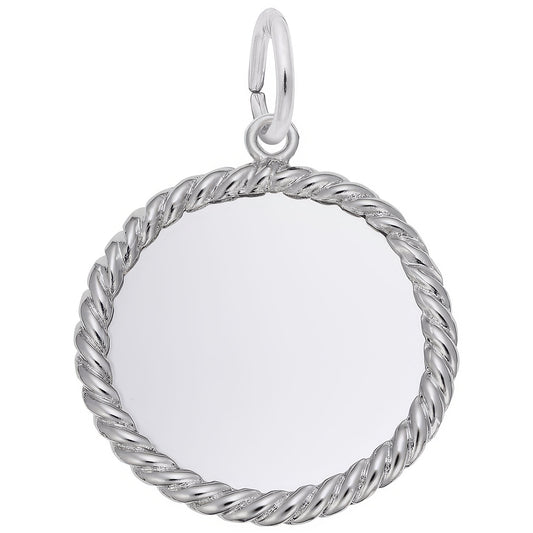 Sterling Silver Rope Disc Charm