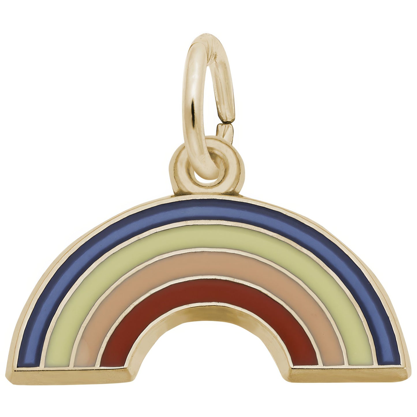 Rainbow Charm w/Red, Pink, Yellow & Blue Enamel - Metal - Sterling Silver