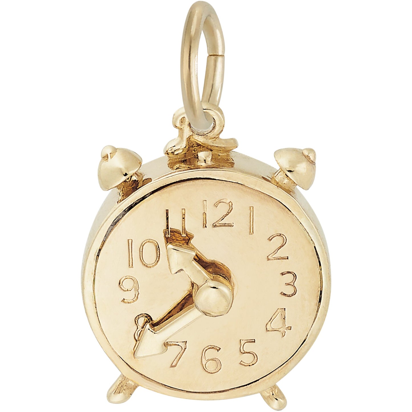Sterling Silver Alarm Clock Charm - 15mm x 13mm
