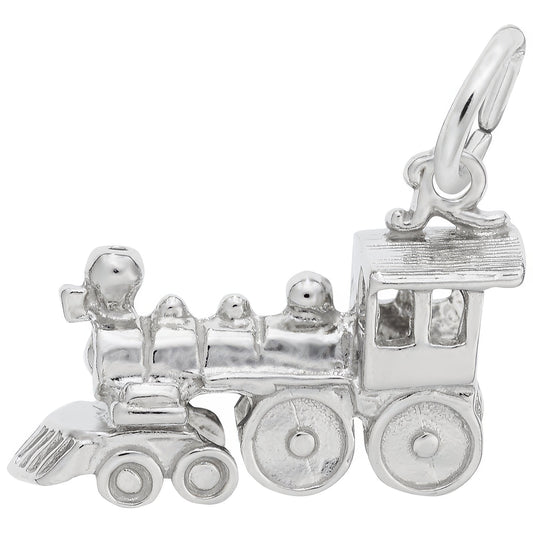 Sterling Silver Train Charm - 8mm x 18mm