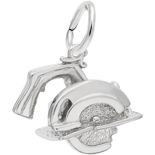 Electric Saw Charm - Metal - Sterling Silver