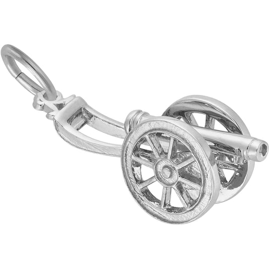 Cannon Charm - Metal - Sterling Silver