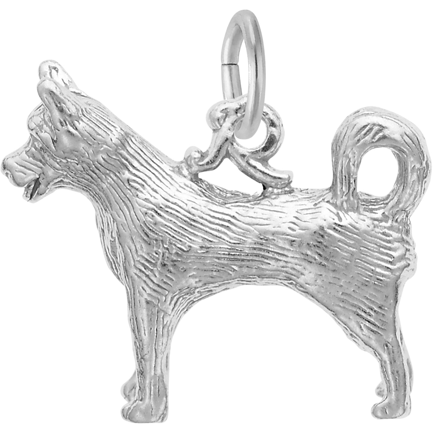Sterling Silver Husky Charm - 13mm x 16mm