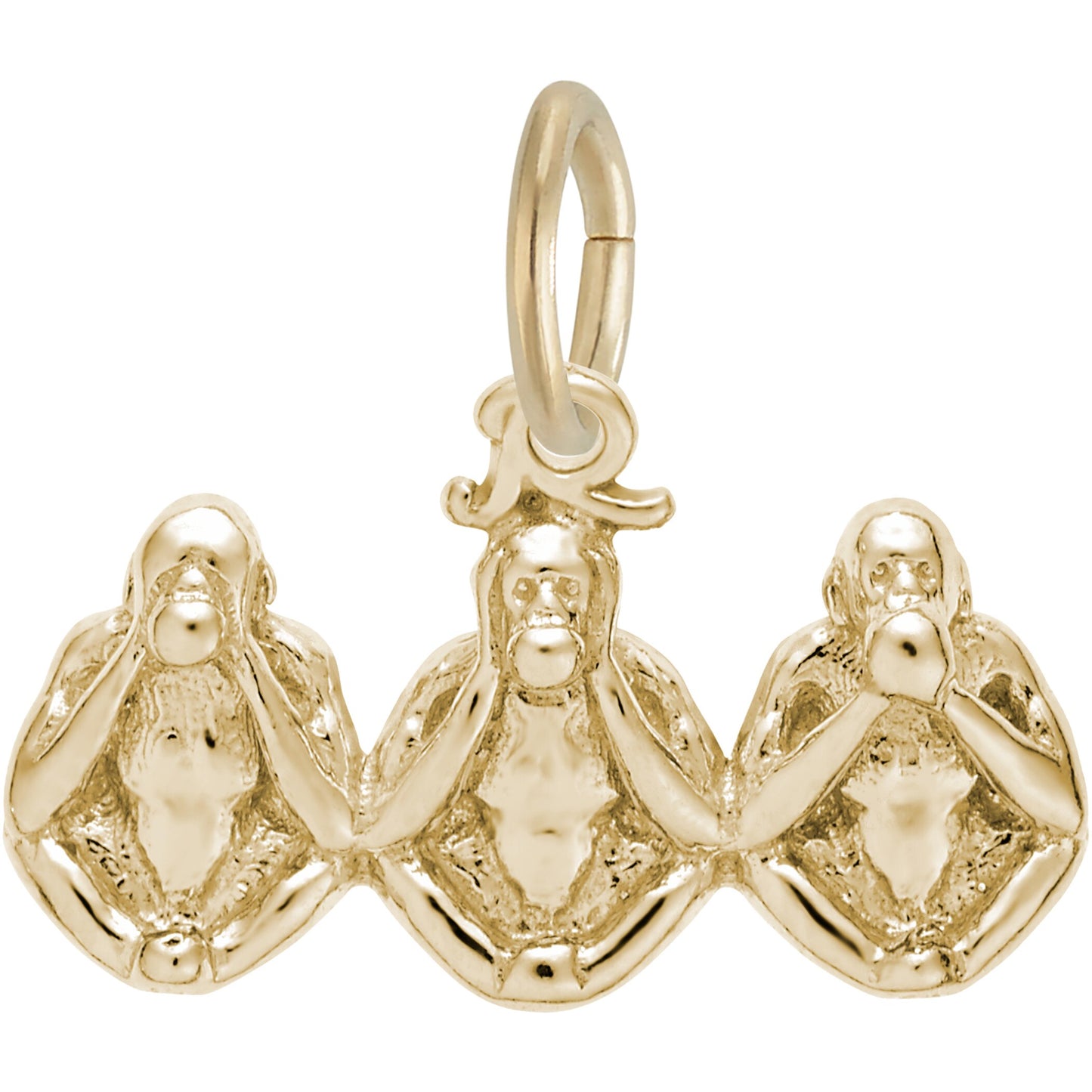 Sterling Silver Monkeys, Three Charm - 9mm x 19mm