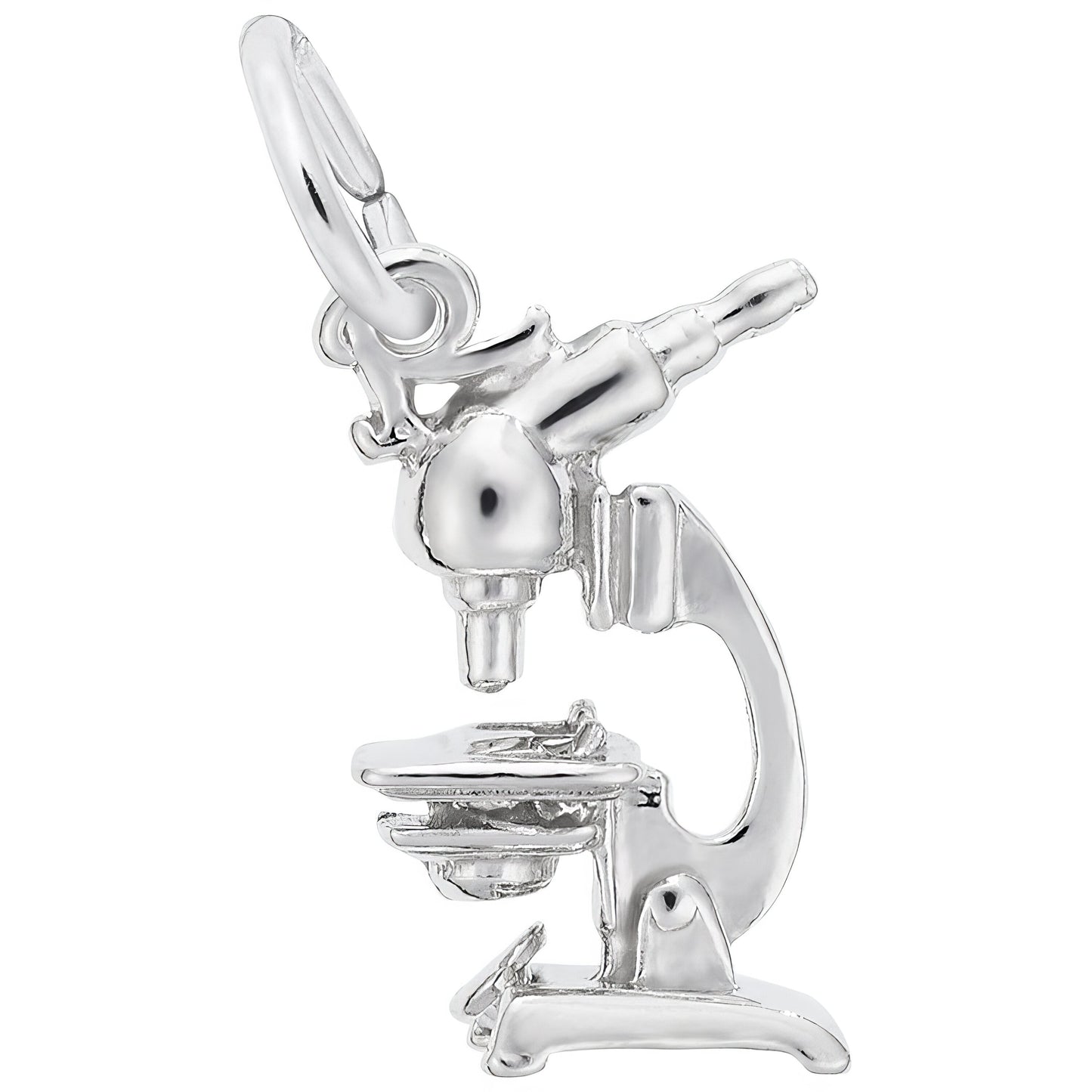 Sterling Silver Microscope Charm - 14mm x 8mm