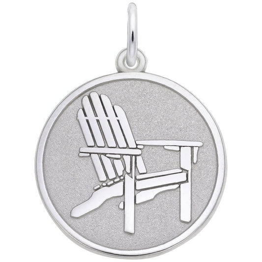 Adirondack Chair Medallion Charm - Metal - Sterling Silver