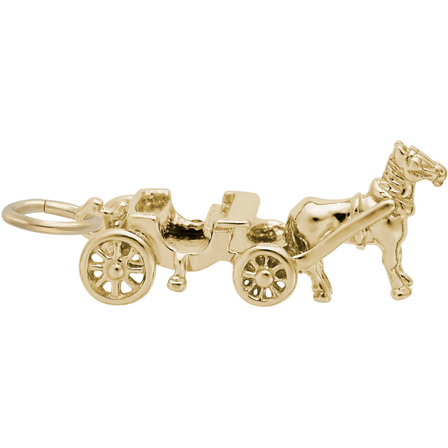 Horse Drawn Carriage Charm - Metal - Sterling Silver
