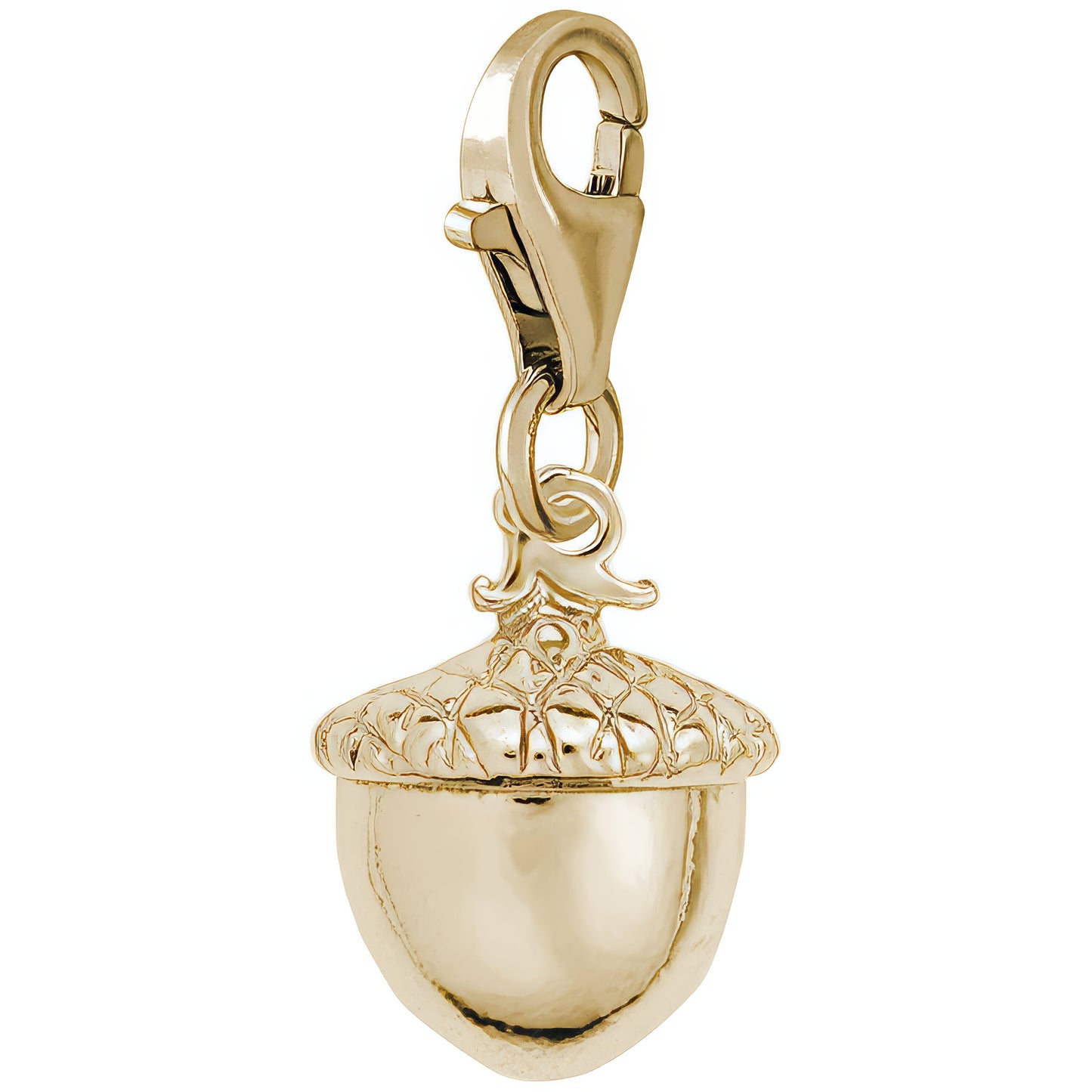 Detailed Acorn Charm - Metal - Sterling Silver
