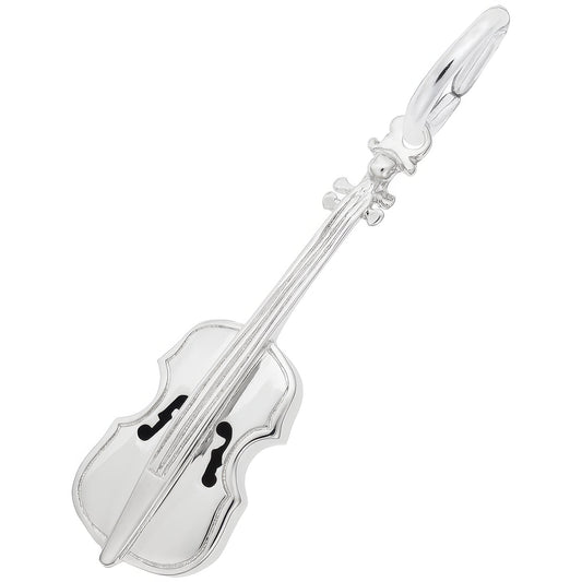 Sterling Silver Cello Charm - 31mm x 10mm