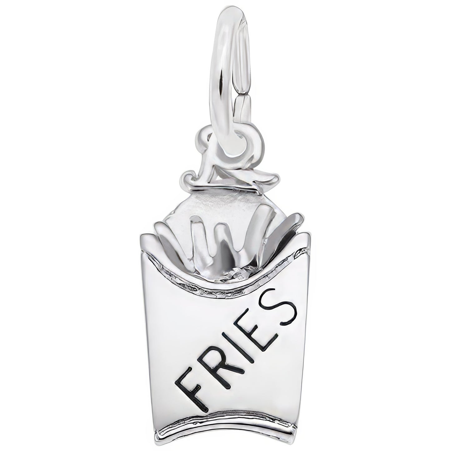 French Fries Charm - Metal - Sterling Silver