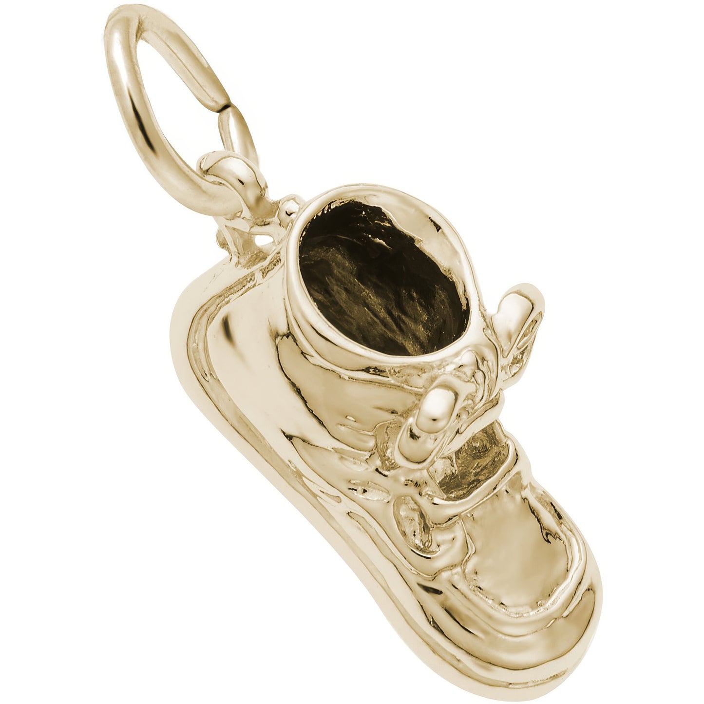 Baby Shoe w/Laces Charm - Metal - Sterling Silver