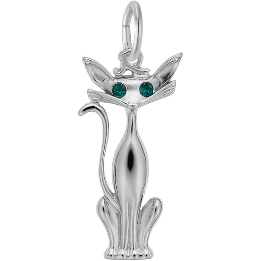 Sterling Silver Siamese Cat Charm
