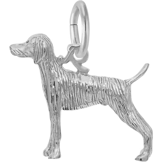 Weimaraner Dog Charm - Metal - Sterling Silver