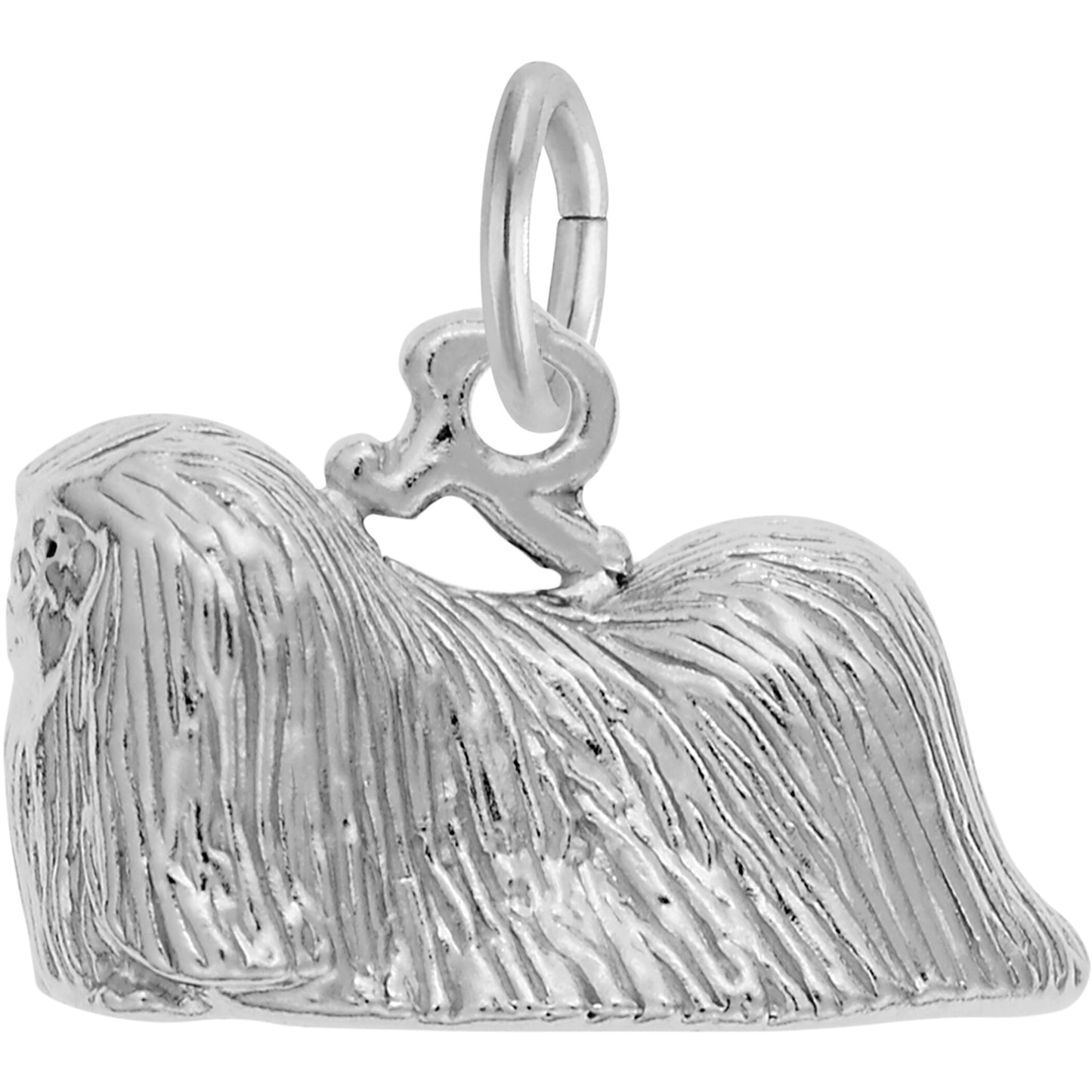 Pekingese Dog Charm - Metal - Sterling Silver