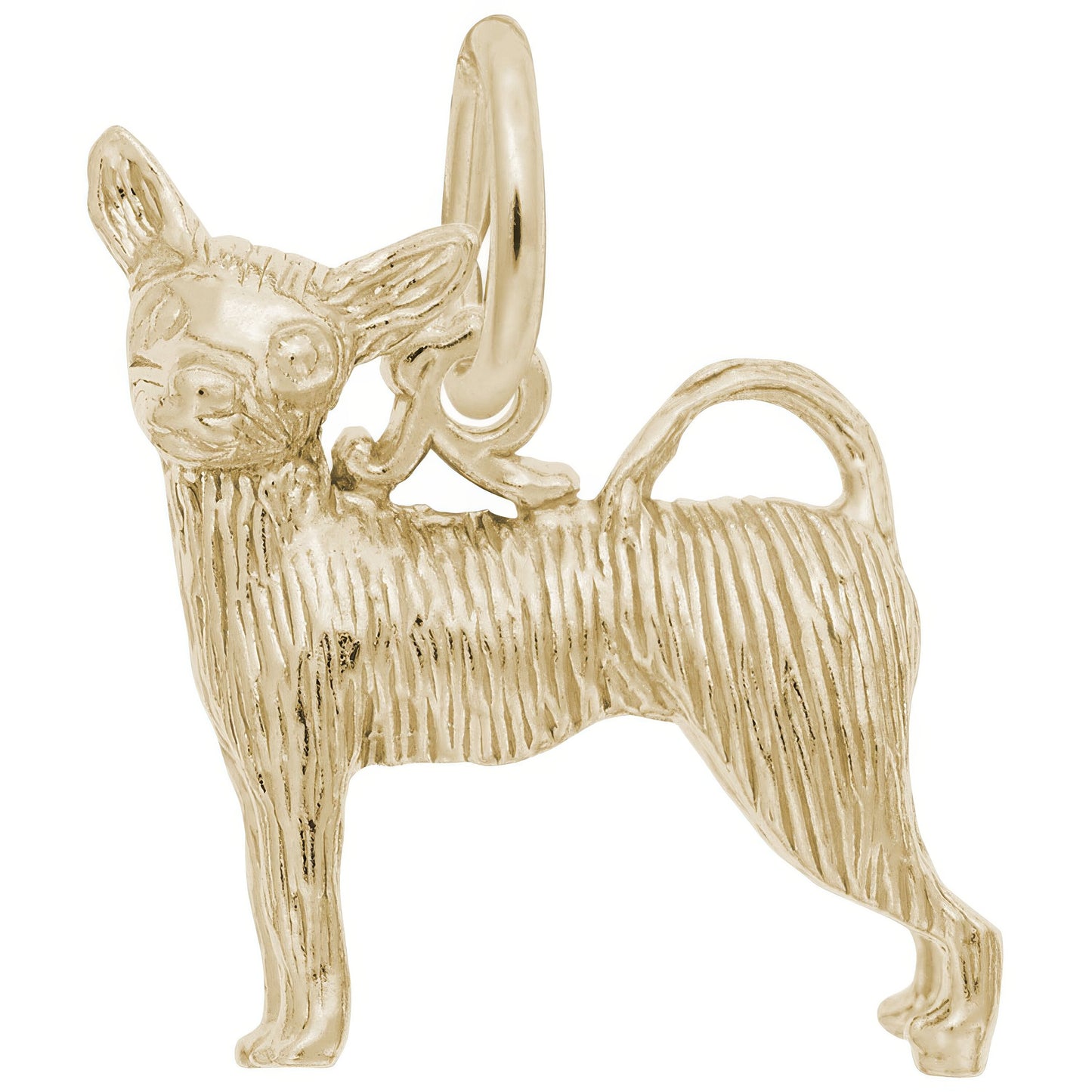 Sterling Silver Chihuahua Charm - 16mm x 13mm