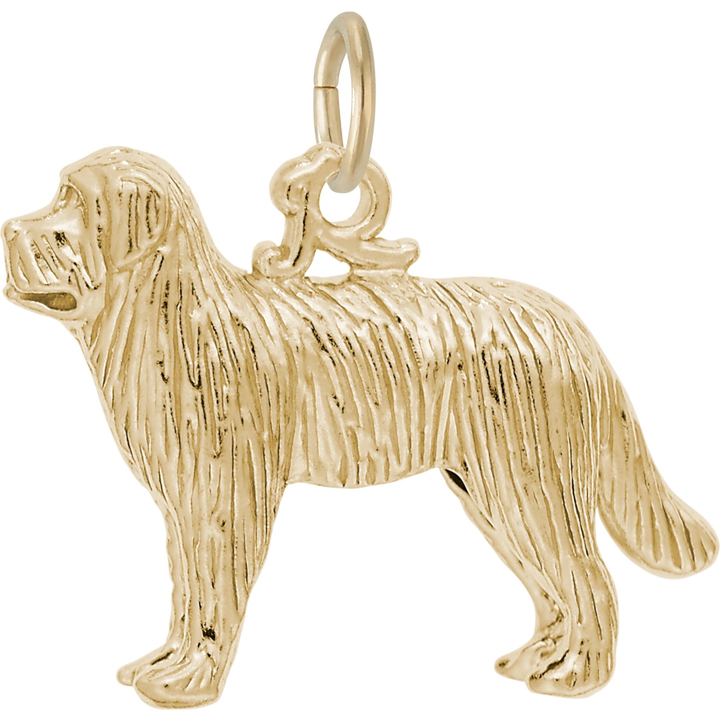 Newfoundland Dog Charm - Metal - Sterling Silver