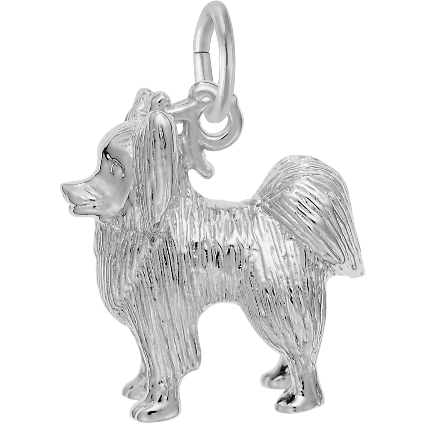 Papillon Dog Charm - Metal - Sterling Silver