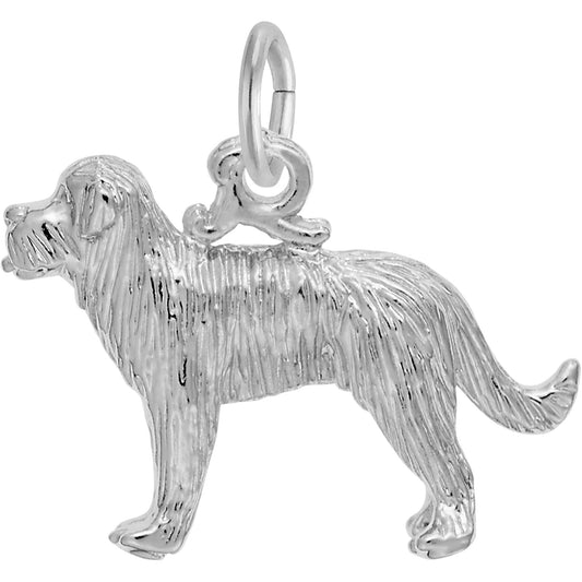 St. Bernard Dog Charm - Metal - Sterling Silver