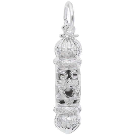 Mezuzah Charm - Metal - Sterling Silver