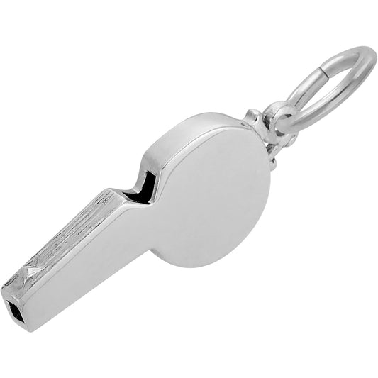 Referees Whistle Charm - Metal - Sterling Silver