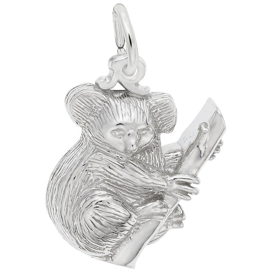 Sterling Silver Koala Bear Charm - 14mm x 12mm