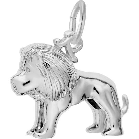 Small Lion Charm - Metal - Sterling Silver