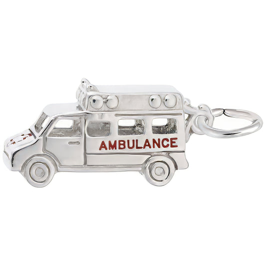 Ambulance Charm - Metal - Sterling Silver