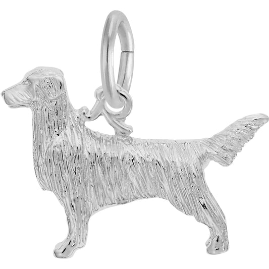 Retriever Dog Charm - Metal - Sterling Silver